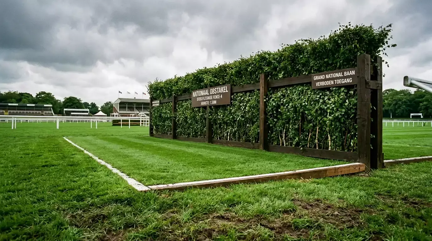 Paarden die springen bij de Grand National op Aintree